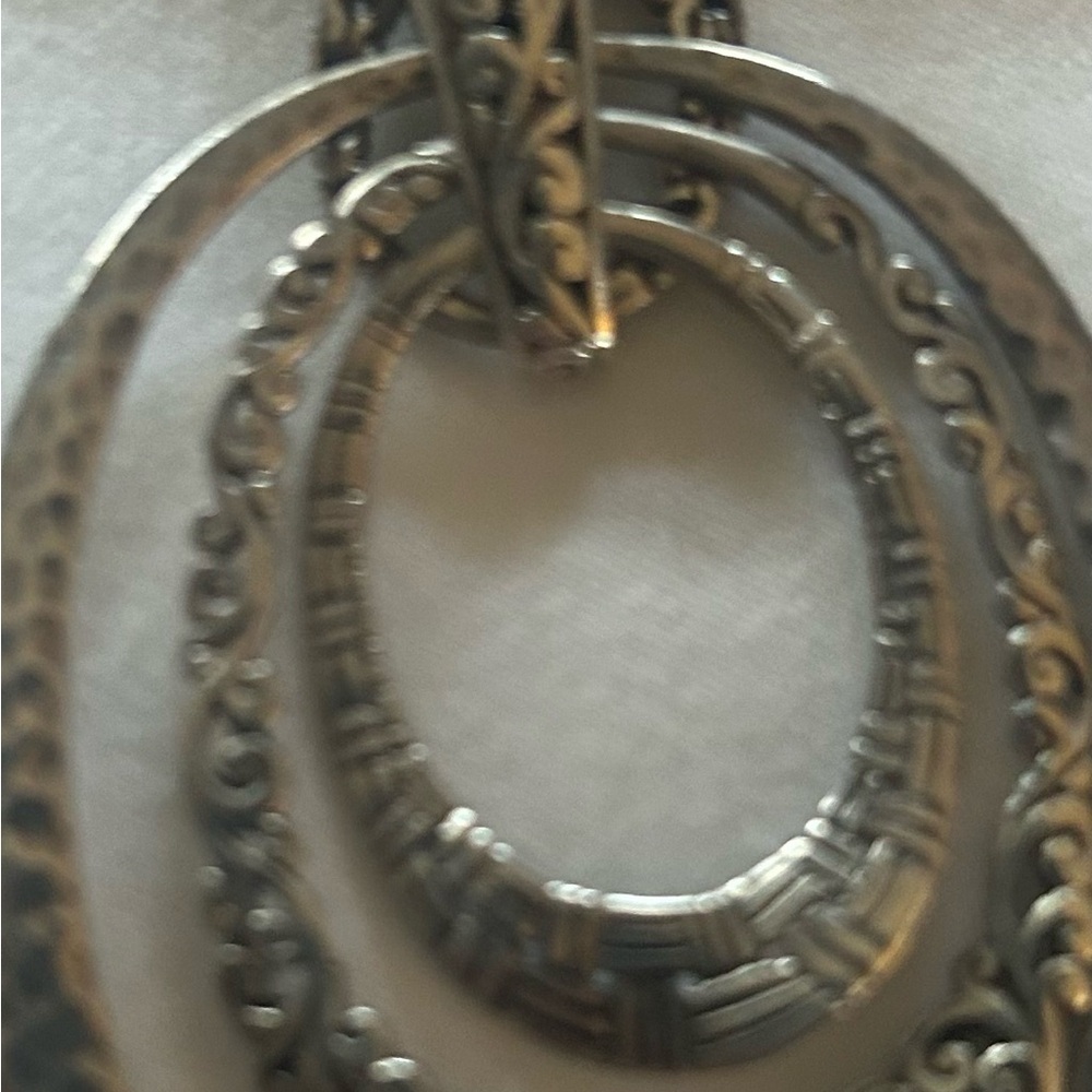 Silver-Tone Multi Hoop Pendant Necklace - Women Jewelry